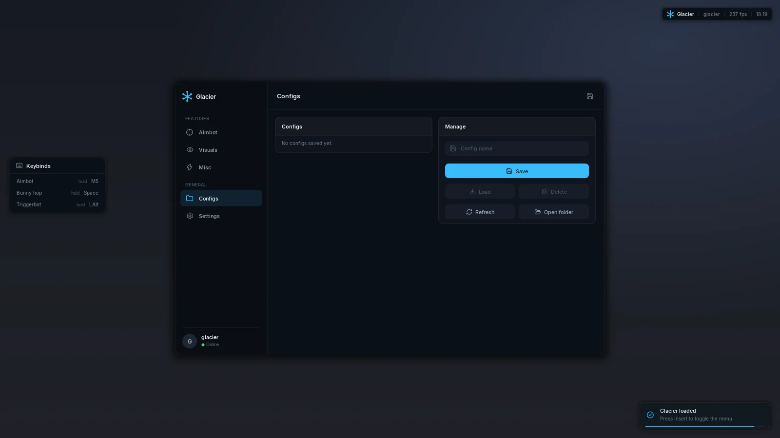 Glacier configs