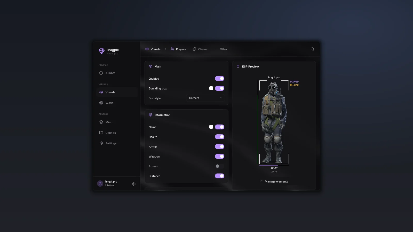 Magpie visuals
