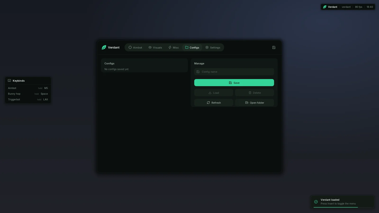 Verdant configs